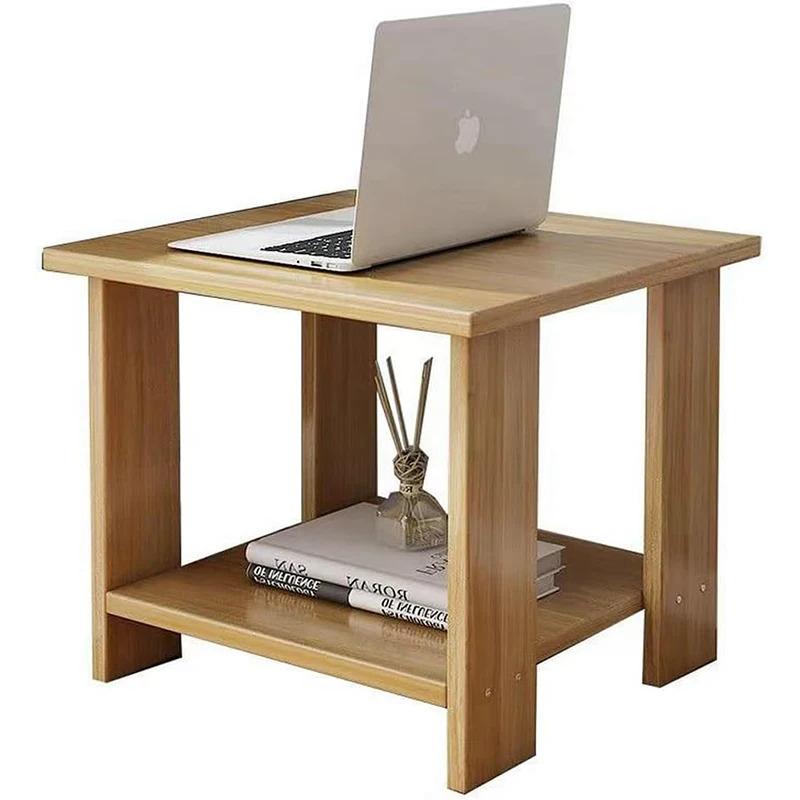 Simple Bedside Table Solid Wood Nightstands Double-Layer Night Table Living Room Sofa Side Table Modern Home Bedroom Furniture