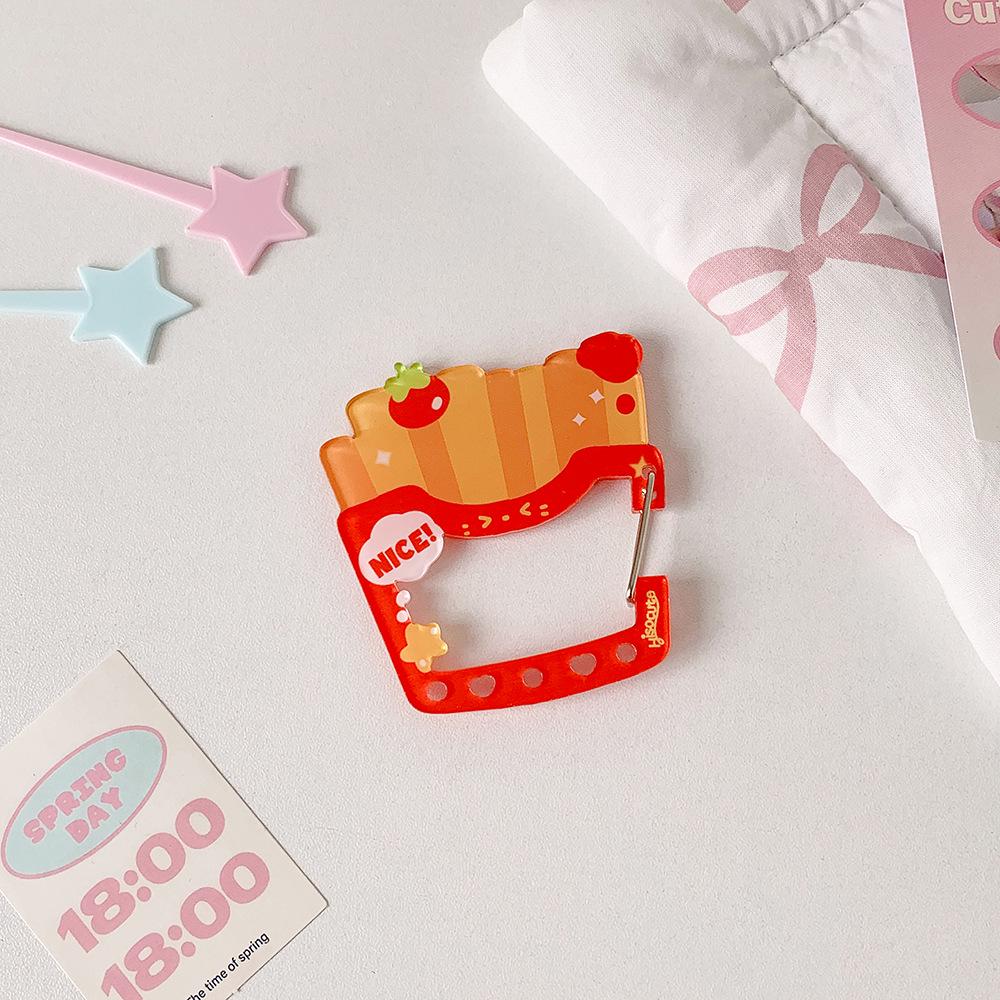 Sweet Girl Acrylic Carabiner Keychain Accessory - Cute Ita Bag Pendant