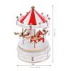Wooden Carousel Music Box Wooden Decorative Toy Desktop Musical Box Gifts for Christmas Birthday Valentine's Day (Red)