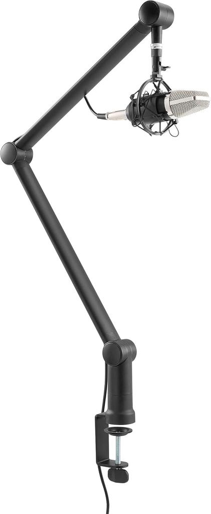 LogiLink Microphone Arm 3/8" & 5/8" Desktop Microphone Stand Scissor 360° Streaming Podcast Gaming
