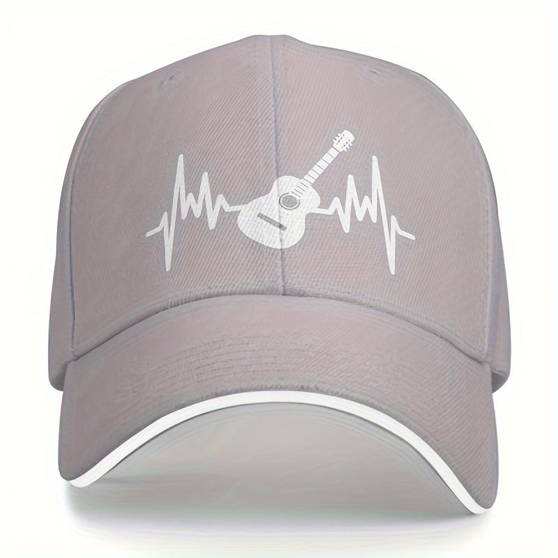 Guitar Heartbeat Musician Baseball Cap Unisex Polyester Casual Outdoor Sports Adjustable Hat
