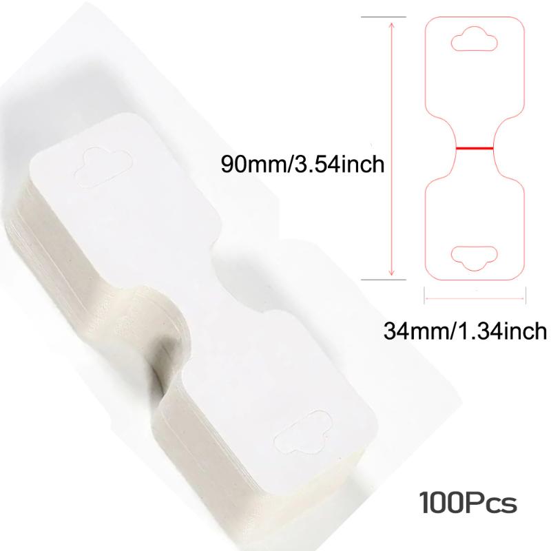 100Pcs Foldable Kraft Paper Packing Cards For Diy Hair Tie Jewelry Display Holders Handmade Necklace Bracelet Retail Price Tags