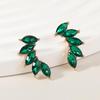 Trendy Rhinestone Wing Earrings: Stylish Crystal Flower Design