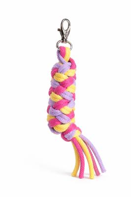 Hobby Horse Braided Rope Lead - Dark Pink/Purple/Yellow