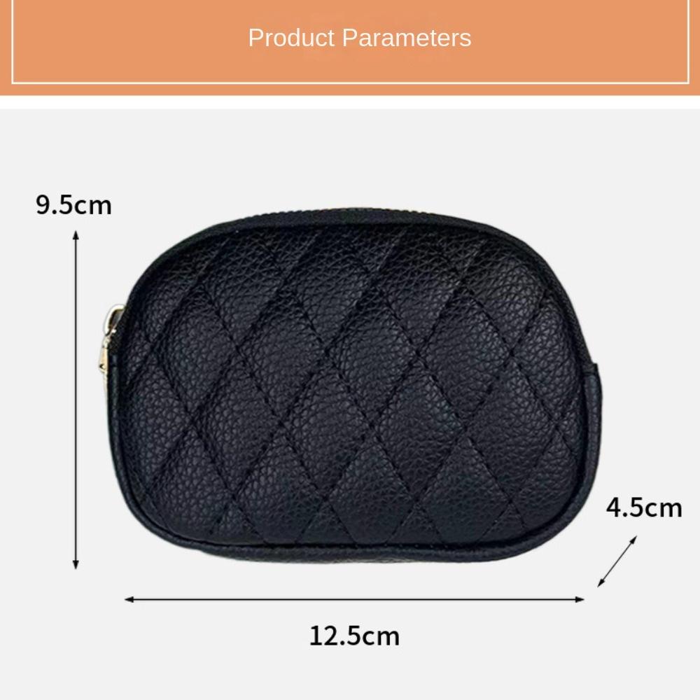 New PU Leather Lady's Coin Purse Double-layers Zipper Storage Bag Clutch Bag Mom's Gift