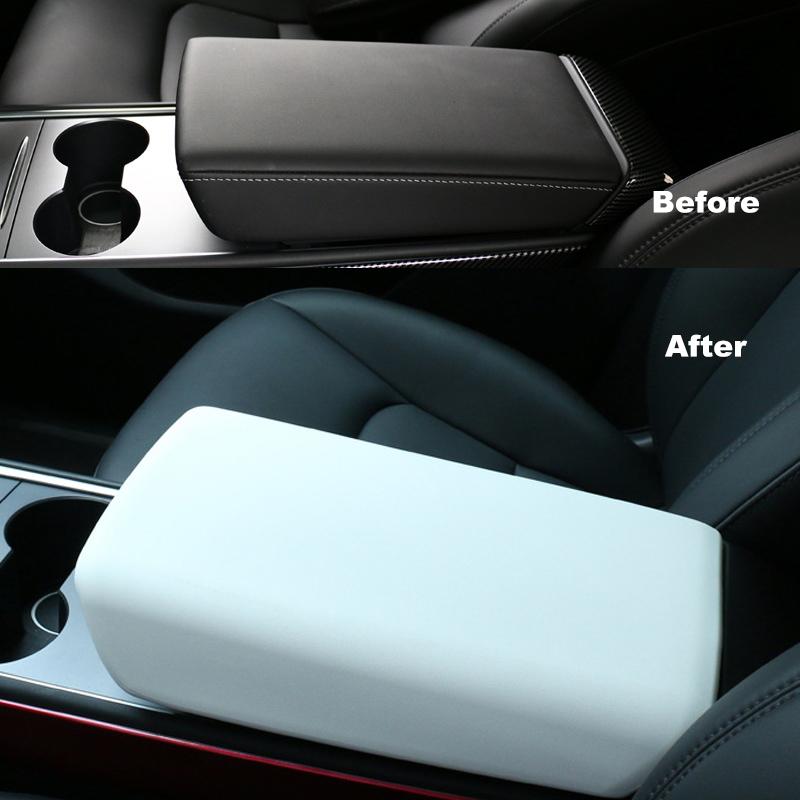 TPE Soft Armrest Protector Cover For Tesla Model 3 Y 2017-2024 Durable Center Console Pad Car Accessories