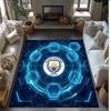 Manchester City Printed Flannel Area Rug Non Slip Soft Polyester Floor Carpet Indoor Decor Mat for Bedroom Living Room Sofa