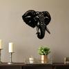 Metal Elephant Head Wall Art, Tusked Design, Black Decor for Living Room Bedroom Bar, Minimalist Home Gift