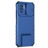 KEYSION Shockproof Case for Xiaomi POCO M5S Slide Camera Lens Protection Live Stand Phone Back Cover for Redmi Note 10S 10 Pro 4G