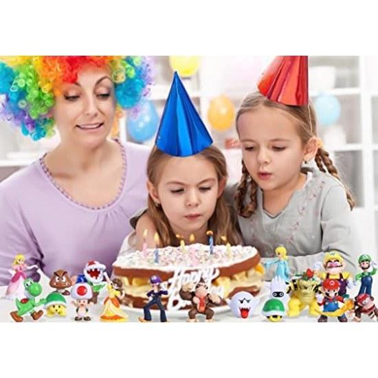 18 pieces Mary character super action figure mini toy Brothers Princess turtle cake decoration party supplies gift fans