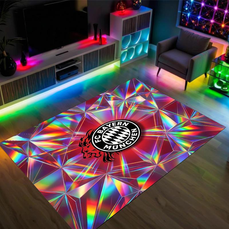 Bayern München Design Kristall Sammet Matta Mysig Icke?Halkskyddad tryckt matta för sovrum, vardagsrum, entré