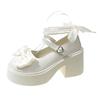Women's High Heels   Square Heels Mary Jane Bow Round Toe Buckle Dress Party Women's High Heels Chaussure Femme