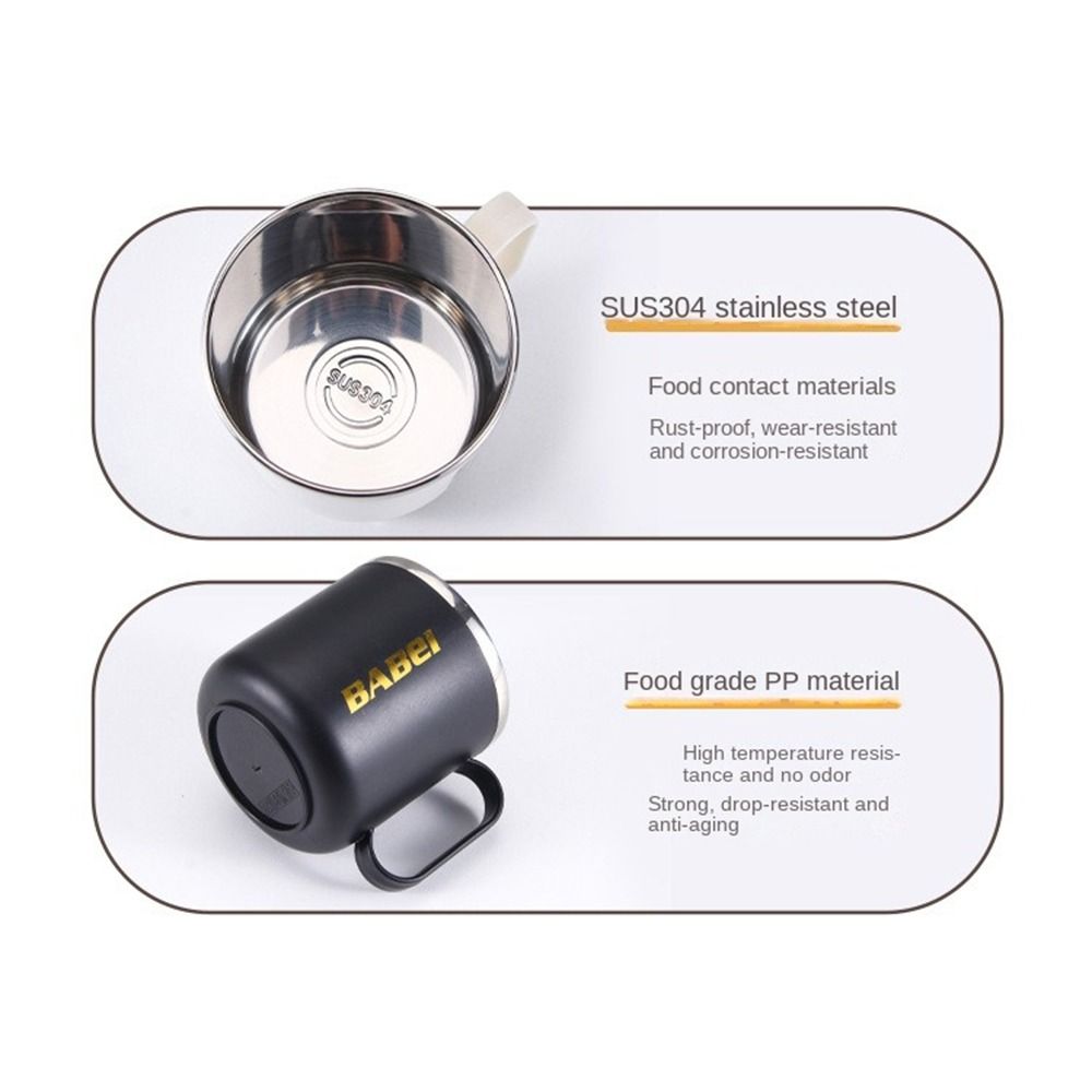 Double-Layered Thermal Mug 304 Stainless Steel Coffee Cup Portable Milk Tea Cup  Office