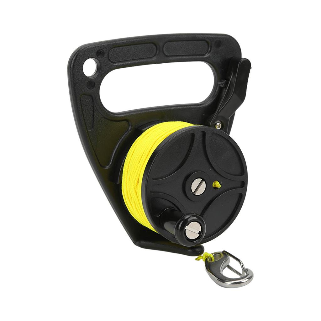 Diving Fishing Reel Scuba Diving Reel with Thumb Stopper Hook for Snorkeling Underwater Water Sports 46m Yellow Wire