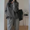 Primăvara toamnă Pulover casual cu fermoar dublu Jachetă pentru femei Pulover tricot cu mânecă lungă Femei Cardigan din tricot cu fermoar cu rever, lejer, îmbrăcăminte exterioară îngroșată