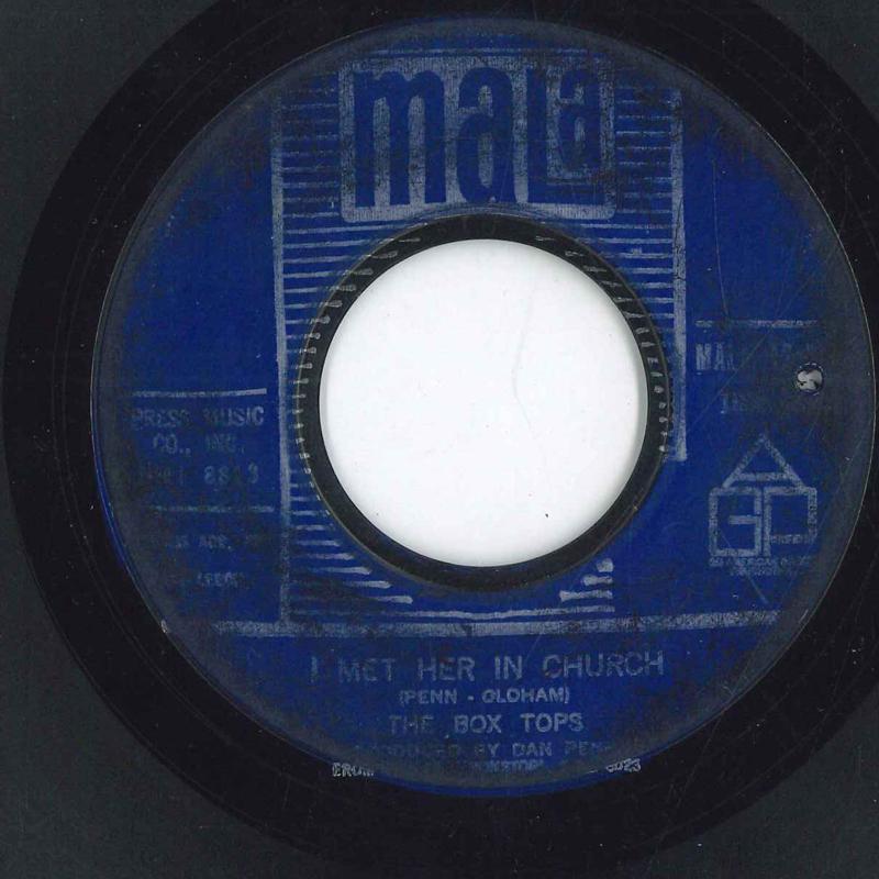 

7-дюймовая пластинка BOX TOPS Я встретил ее в церкви 12017 MALA 1968 США Рок Б/У