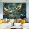 1pc Glam Style Polyester Wall Tapestry, Celestial Peacock Design, Ideal for Living Room, Bedroom, Workspace, and Party Decor,