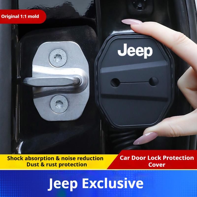 2/4PCS Anti-Rust Shockproof Car Door Lock Silicone Protector Cover for Jeep Wrangler Grand Cherokee Renegade Compass Gladiator