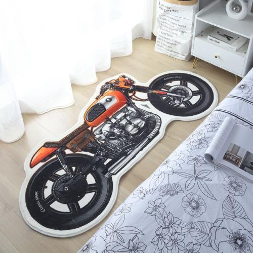 Home bedroom carpet irregular motorbike shape carpet fashion personality lambswool bedroom non-slip carpet