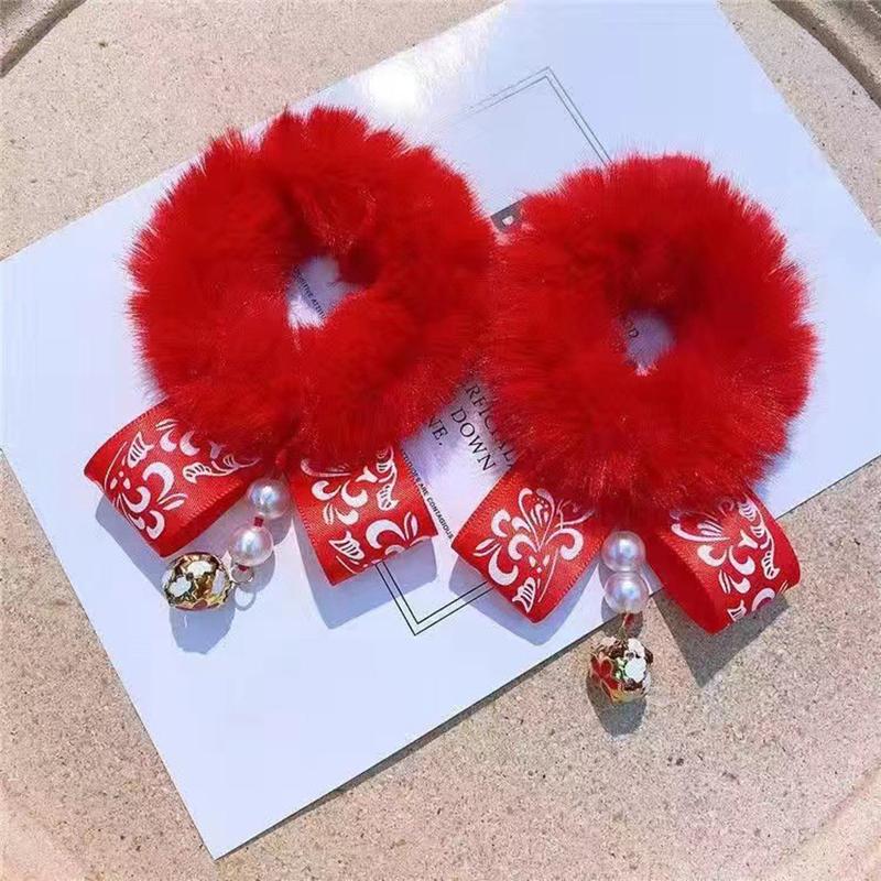 Flexible 1 Pair Chic Chinese Style Children Hair Bands Soft Hair Ties Stretchy For  Year