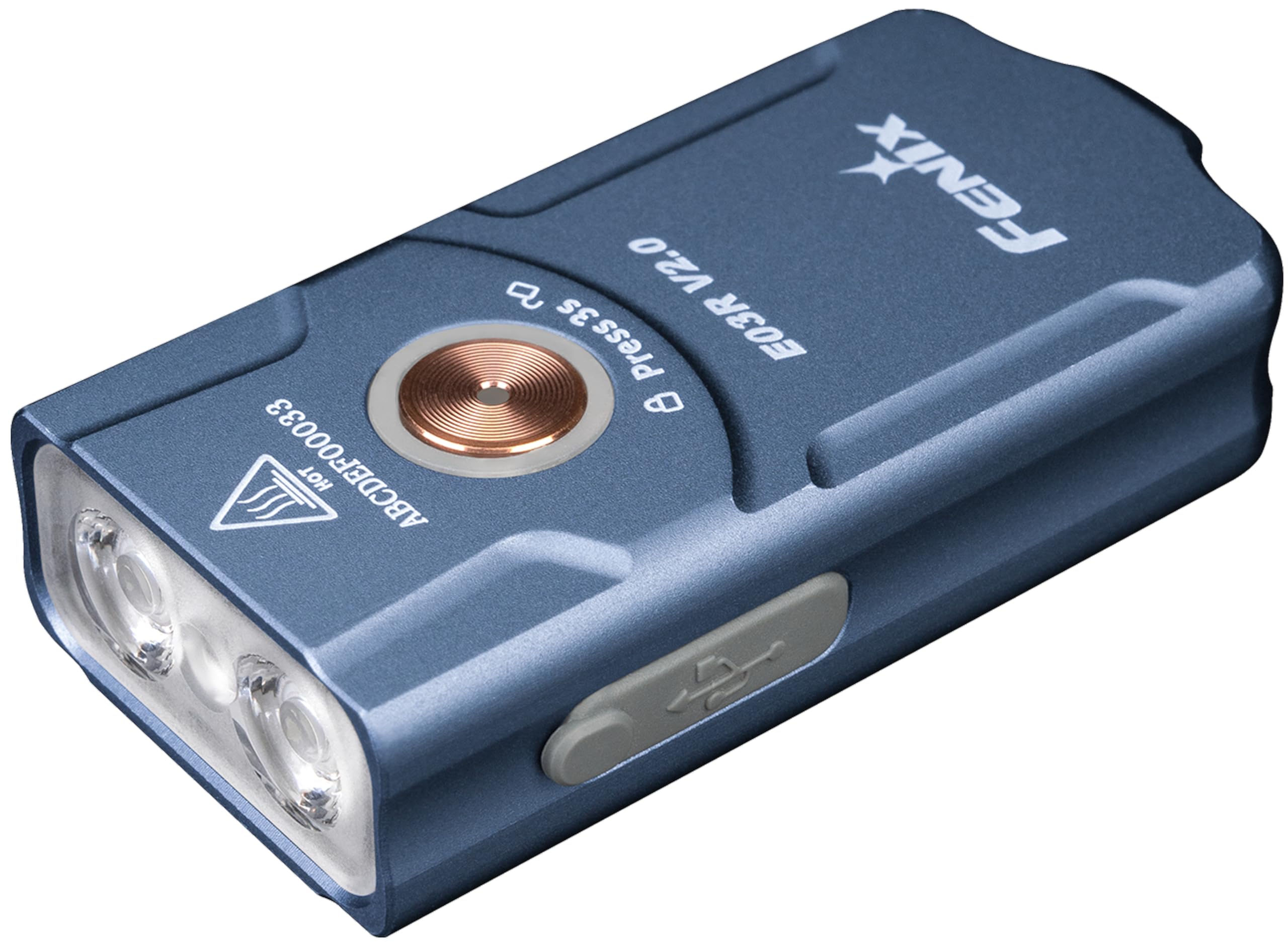 

Fenix E03R Брелок Макс 500 IP66 Водонепроницаемый V2.0 Фонарь, Люмены, Перезаряжаемый через USB-C, Алюминий, (Светло-синий)