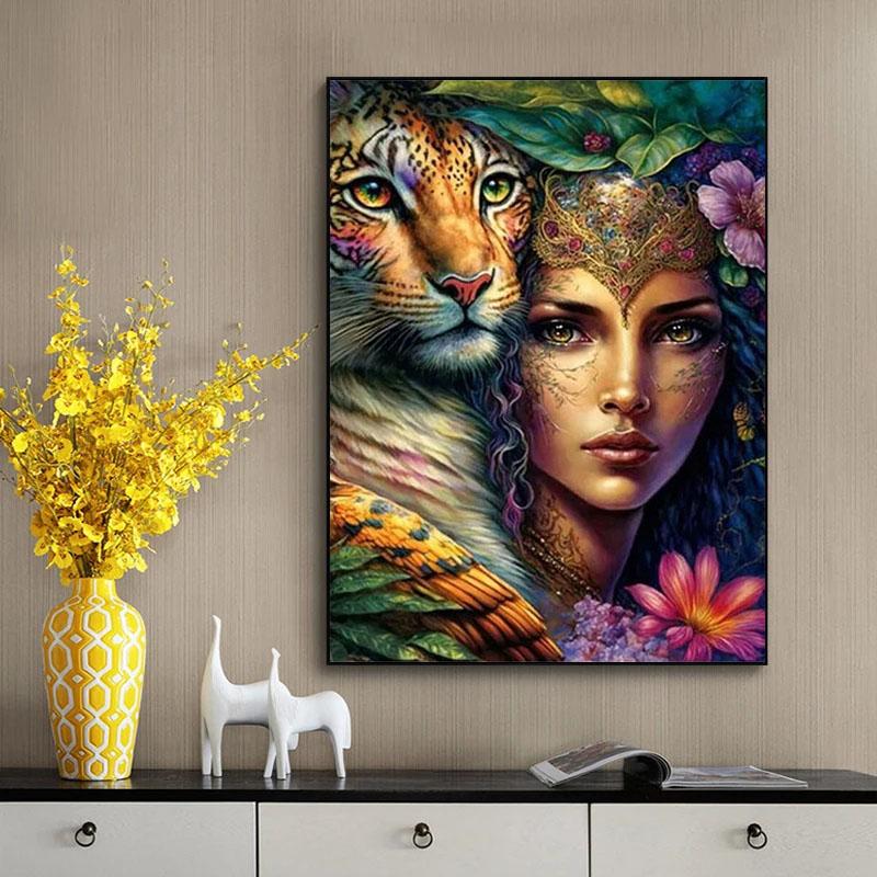 DIY Diamond Painting Goddess of Nature Cross Stitch Kit Mosaic Art Diamond Painting Full Circle/Square Diamond Home Decoration