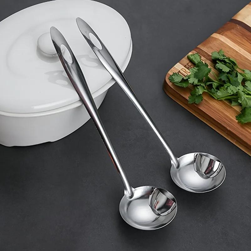 Stainless Steel Filter Spoon Soup Fat Oil Separator Ladles Skimmer Spoon Soup Colander for Kitchen Heat Insulation Anti-scalding