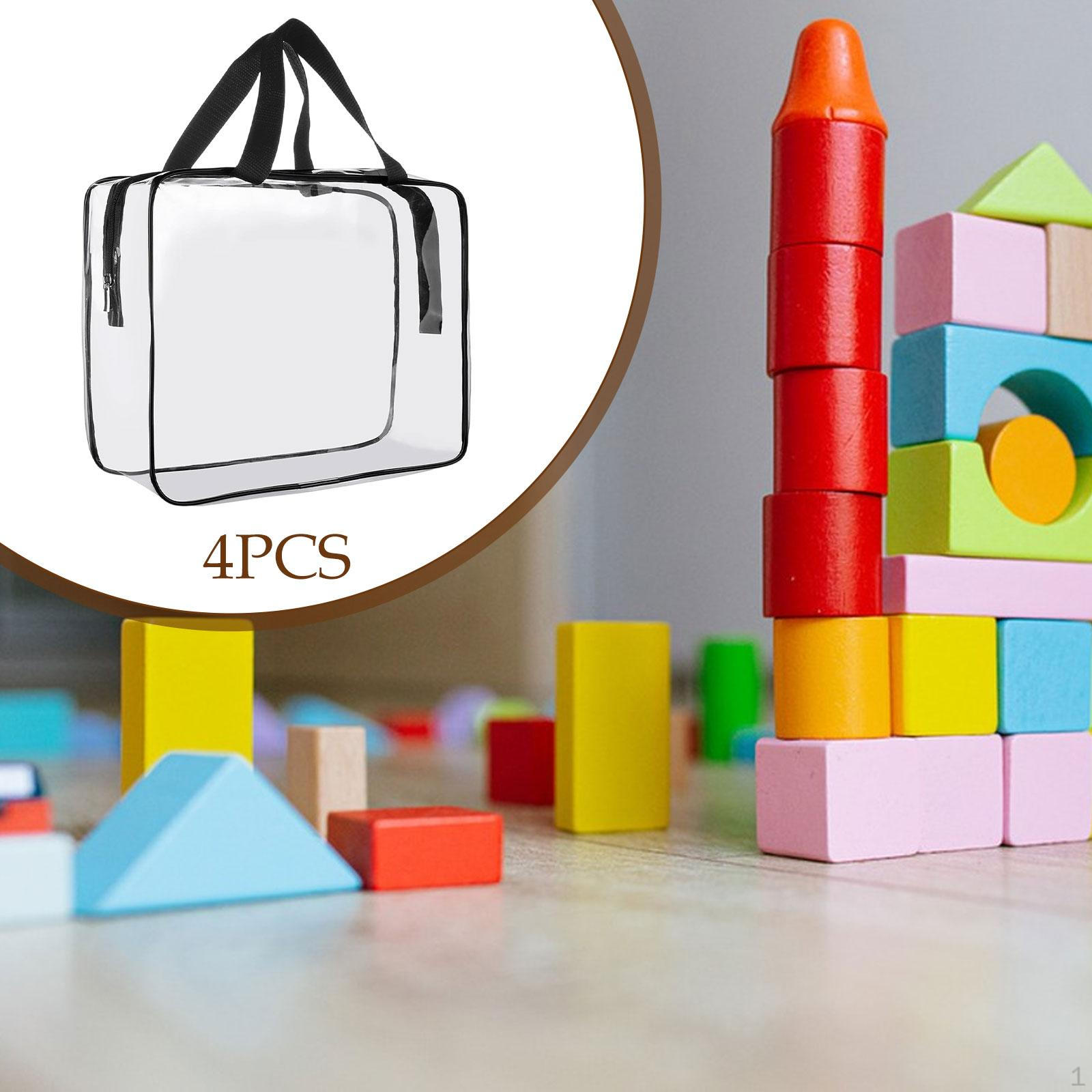 

1 Travel Toiletries Bag Cosmetics Handbag Storage Organizer Portable PVC Case Zipper Closure 4pcs