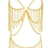 Lady Women Bra Swimsuit Chain Fringed Dangle Statement