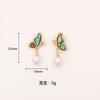 Elegant Butterfly Pearl Stud Earrings Women Gold Plated Post Fashion Accessory With Vintage Charm