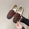 Hairball Doudou Shoes Women's Autumn and Winter Wear Plush Cotton Shoes Flat Bottom Versatile One Pedal Hairball Doudou Shoes Women