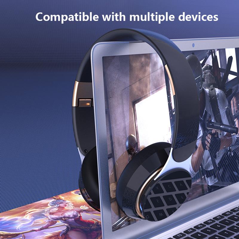 Wireless Headphones Foldable Adjustable HIFI Stereo Bluetooth+TF Play+3.5mm AUX 3 Modes Heavy Bass Headsets Game Music Earphone