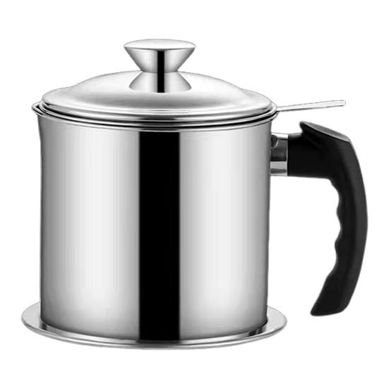 Edelstahl Ölfilterbehälter 1,3L Große Kapazität Küchenölkanne mit Feinsieb Rostfrei Spülmaschinenfest Küchenölbehälter zum Frittieren Kochen