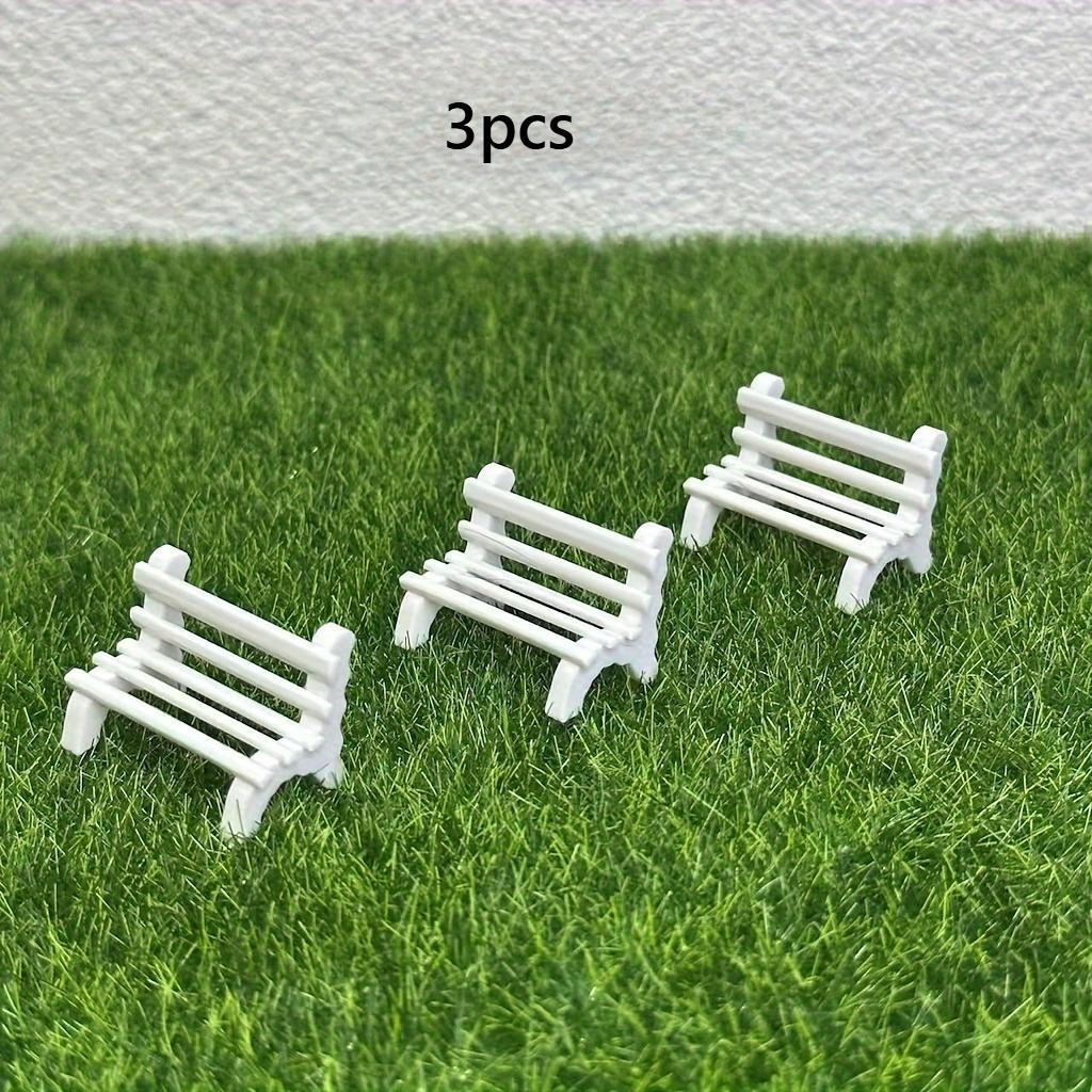 Park White Bench & Wooden Fences Micro Landscape,Sandbox Ornaments,Photography Props,Diy Crafts | Miniature Scenery,Fairy Garden