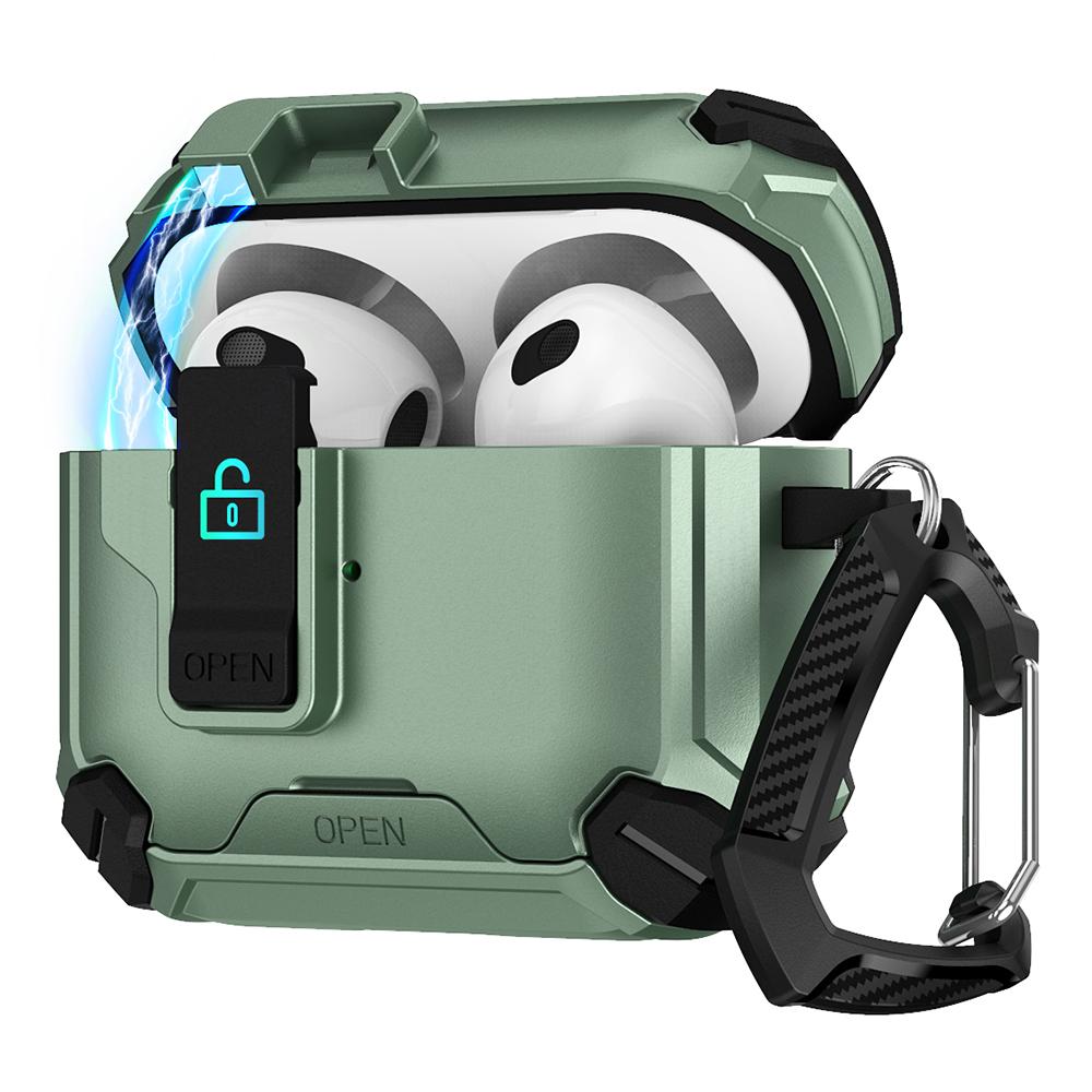 For AirPods Pro 2 Case TPU+PC Compatible with MagSafe Stand Bluetooth-compatible Earbuds Cover with Carabiner