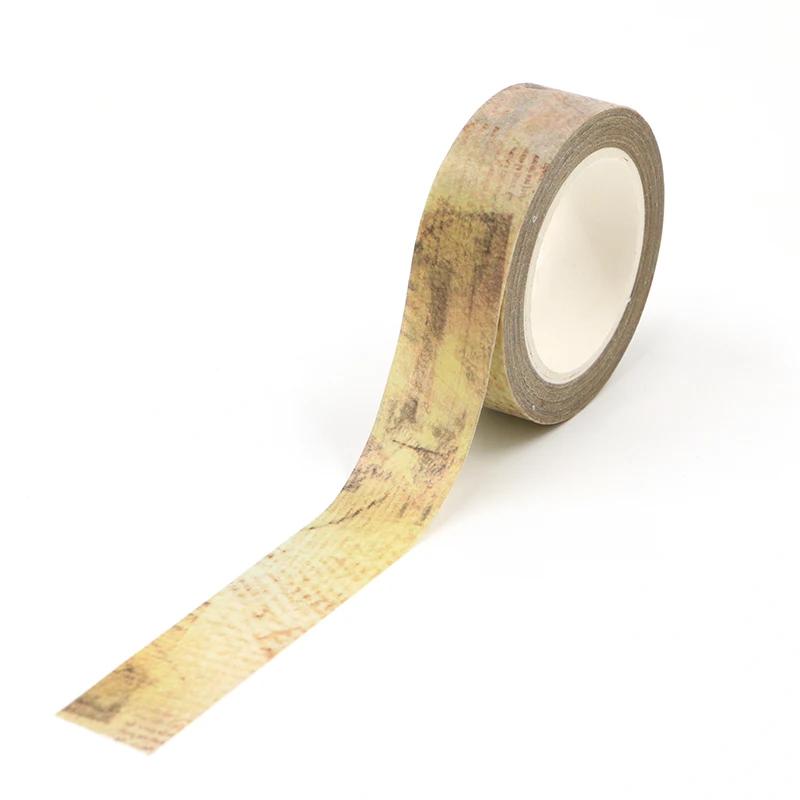 1PC. 10M Decorative Rero Kraft English Script Stamps Map Washi Tape Adhesive Stickers Masking Tape Cute Journaling Stationery