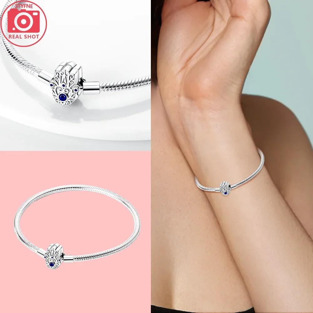 Sliver Bracelets Heart Lucky Eyes Bracelets Female Anniversary Party Fine Bracelets Bangles Jewellery Gifts for Women