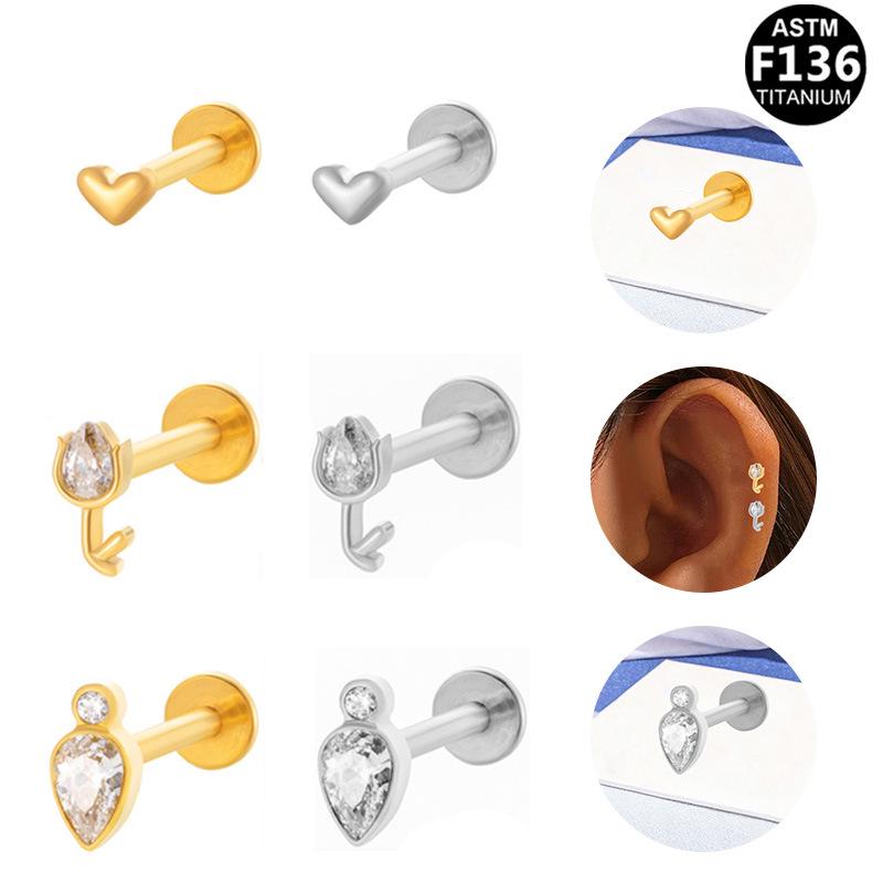 Elegant F136 Titanium Alloy Lip Stud Earring - Simple, Exquisite European & American Design
