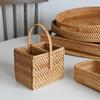 Mehrzweckhalter mit Griff aus echtem Rattan, Löffelhalter
