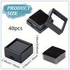 40pcs Jewelry Display Box 3cm Acrylic Boxes with Transparent Display Window Sponge Interior for Rings Earrings Brooches Gemstone
