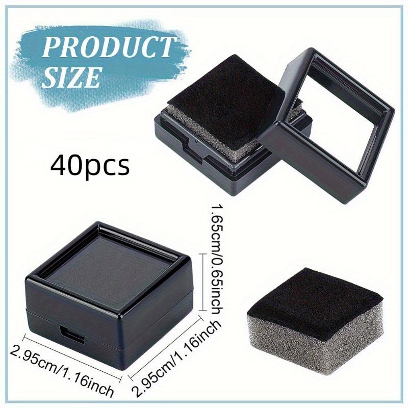 40pcs Jewelry Display Box 3cm Acrylic Boxes with Transparent Display Window Sponge Interior for Rings Earrings Brooches Gemstone