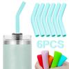 6Pcs/Set Soft Silicone Straw Covers Straws Tips Covers Fit For 9Mm Wide Reusable Stainless Steel Straw Nozzles