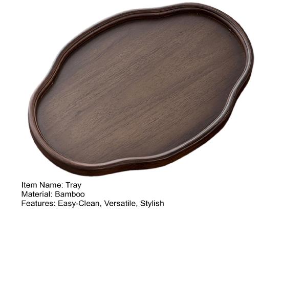 Bamboo Serving Tray Fruit Platter Tea Cup Storage Tray Multi-Purpose Snack Platter for Fruit
