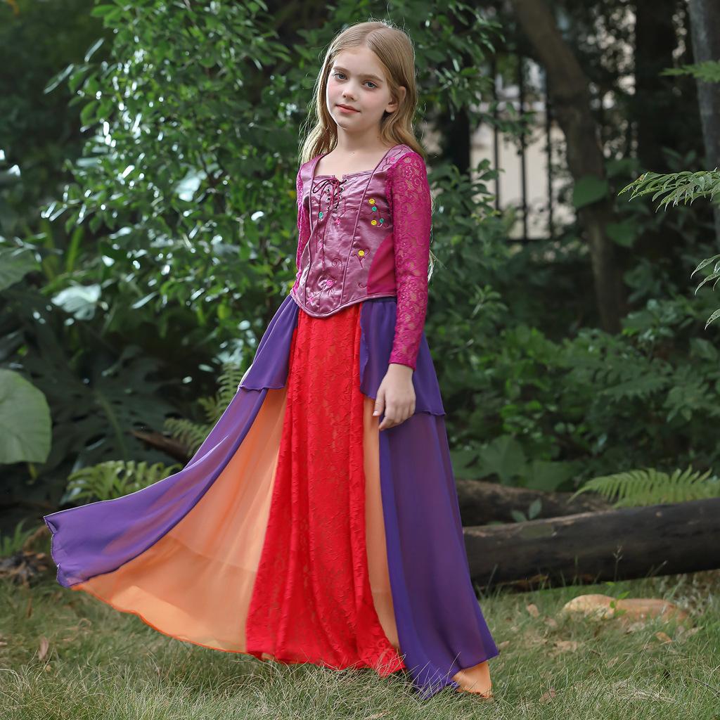 Halloween Children's Costume Witch Also Crazy 2 Witch Costume Witch Medieval Dress Carnival Costume