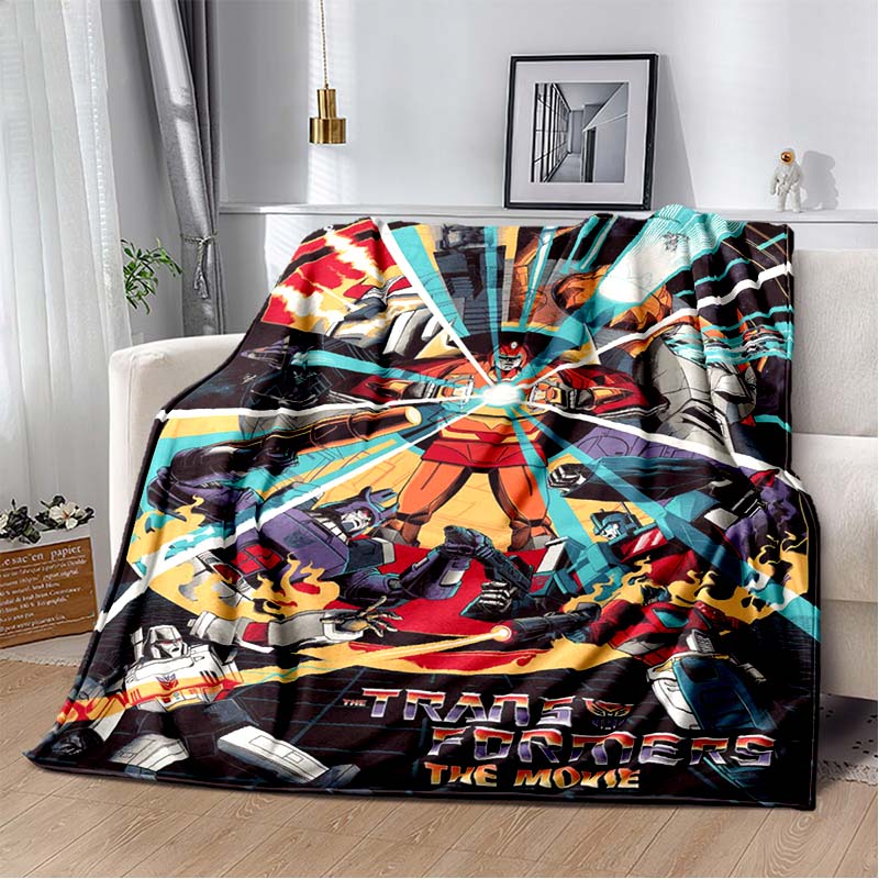 Cartoon T-Transformers Autobots Soft Flannel Blanket for Beds Bedroom Sofa Picnic,Throw Blanket for Cover Outdoor Leisure Gift