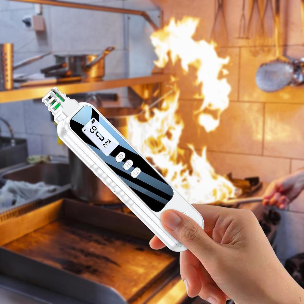 Carbon Monoxide Detectors Portable Handheld Smart Smoke Detector for Room RV Black