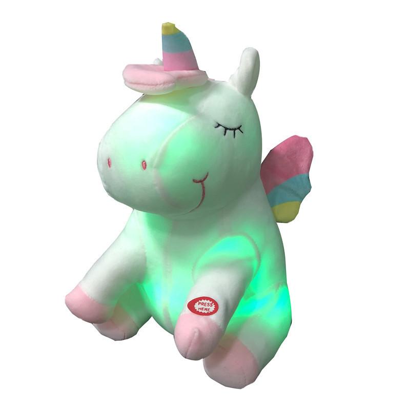 Light Rainbow Led Unicorn Fur Toy Cute Cartoon Girl Children Gifts Birthday