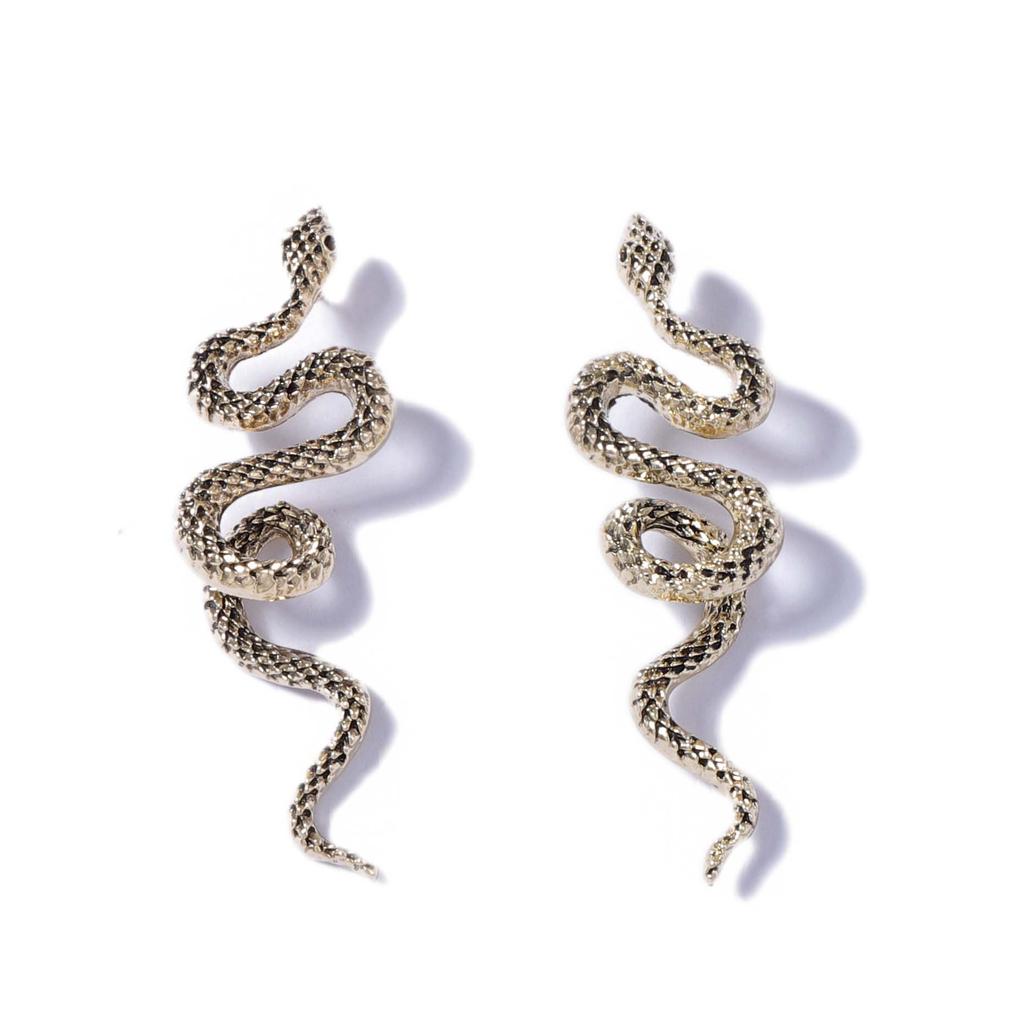 Personalized Retro Cold Wind Alloy Zodiac Snake Stud Earrings Advanced Exquisite Versatile Casual Daily Women's Models