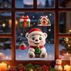 Festive Home Window Decor Christmas Static Clings, Reusable Decals with Santa Snowman Snow Storefront Holiday Ornaments House Designs, Double
