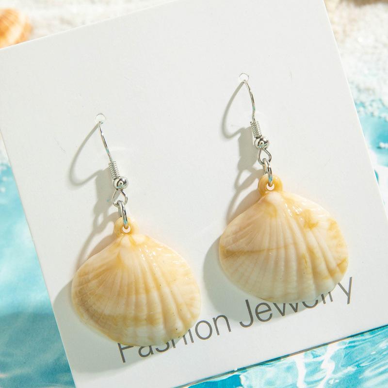 Богемные пляжные серьги из акрила в виде морской звезды и ракушки, летняя серия  Океан , серьги женские